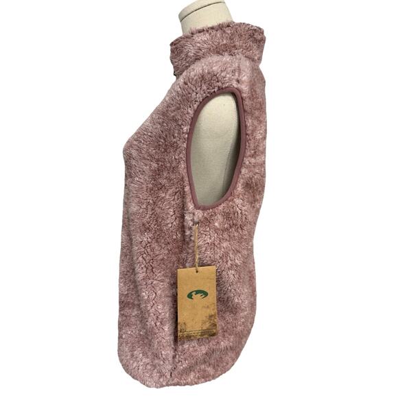 NWT $58 Stillwater Supply Co Softy Soft Sherpa Vest Pink Fuzzy Zip Up sizeMed - Picture 5 of 11
